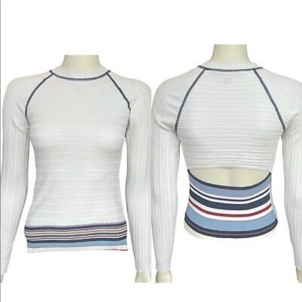 Sportmax Defile Slit Back High Neck Rubbed Long Sleeve